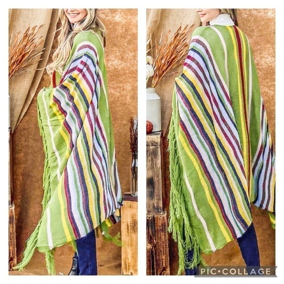 1 left! Beautiful Greens.. Apple Green..  Full Wrap w/Fringe - Picture 4 of 6